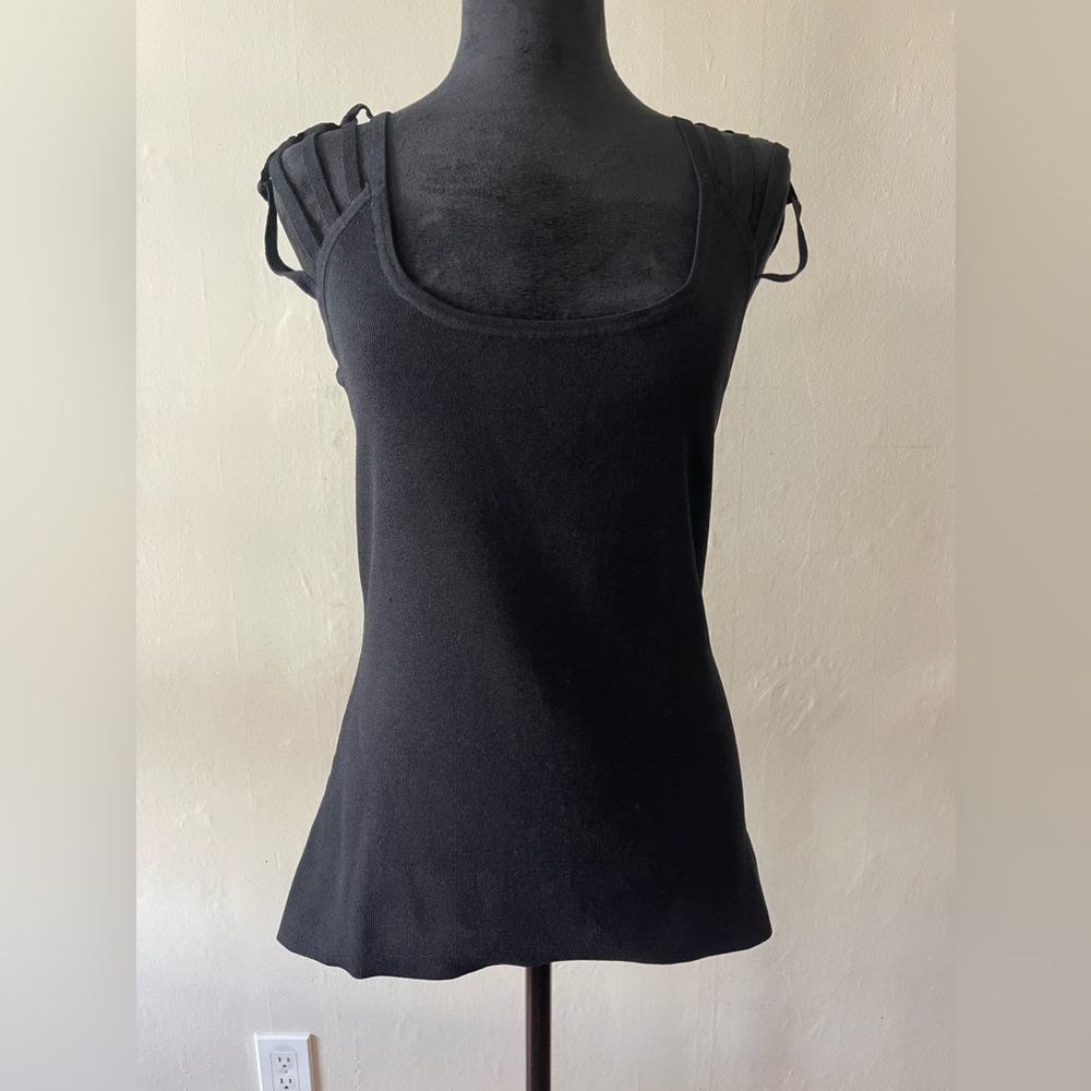 Boston Proper Sleeveless top w/ Cut-Out Shoulders, size small